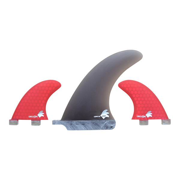 6-Zoll-Mittelfinne aus rauchigem Fiberglas + 2 seitliche Wabenfinnen (FCS-kompatibel)
