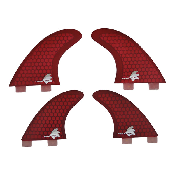 Surfboard-Flossen Quad Set Honeycomb (4 Finnen FCS kompatibel M5+GX Spezifikation)