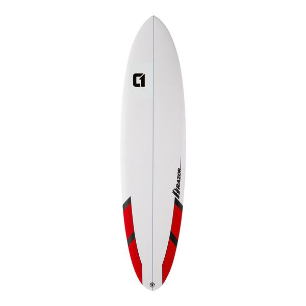 Ensemble de planche de surf Mini Mal à queue ronde Razor de 7 pieds 6 pouces - Comprend un sac, une laisse, des ailerons et de la cire