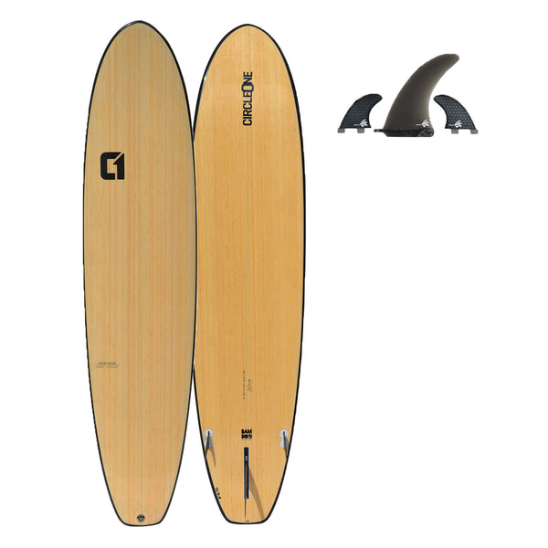 Planche de surf Mini Mal en bambou de 8 pieds avec queue de squash