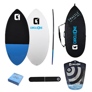 46-Zoll-Epoxid-Glasfaser-Skimboard-Paket. Tasche, Wachs, Arch Bar und Tailpad inklusive