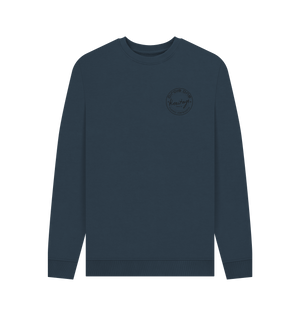 Navy Blue Printed Sweater Front