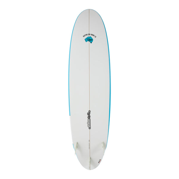 7ft 6 Pulse Round Tail Mini Mal Surfboard by Australian Board Co Package - Includes Bag, Fins, Leash, Wax