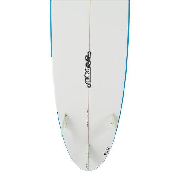 7ft 6 Pulse Round Tail Mini Mal Surfboard by Australian Board Co Package - Includes Bag, Fins, Leash, Wax