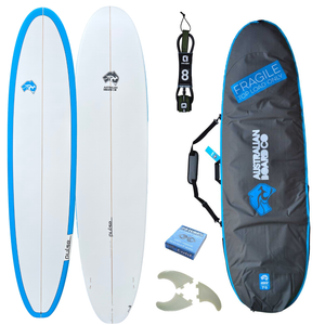 8' Pulse Squash Tail Mini Mal Surfboard by Australian Board Co Package - Includes Bag, Fins, Leash, Wax