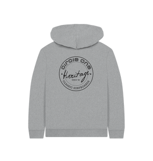 Athletic Grey Printed Kids Hoodie Back