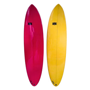 Planche de surf rétro Forgotten Round Tail de 7 pieds en teinte brillante