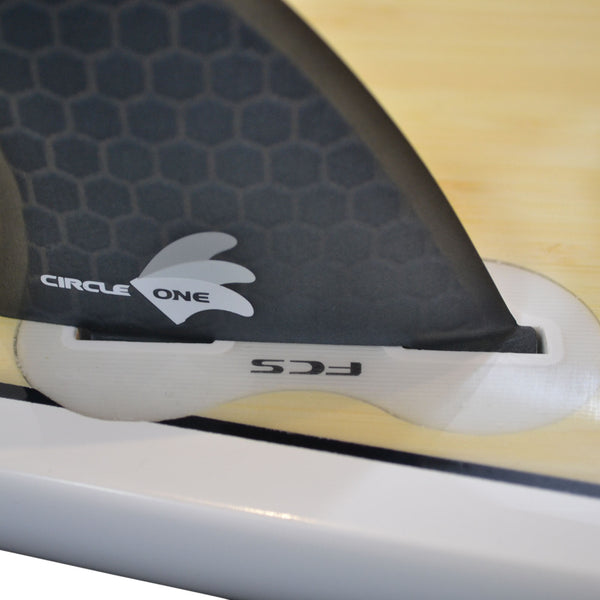 6inch Centre Fin Smokey Fibreglass + 2 Honeycomb side fins (FCS compatible)