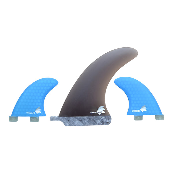 6inch Centre Fin Smokey Fibreglass + 2 Honeycomb side fins (FCS compatible)