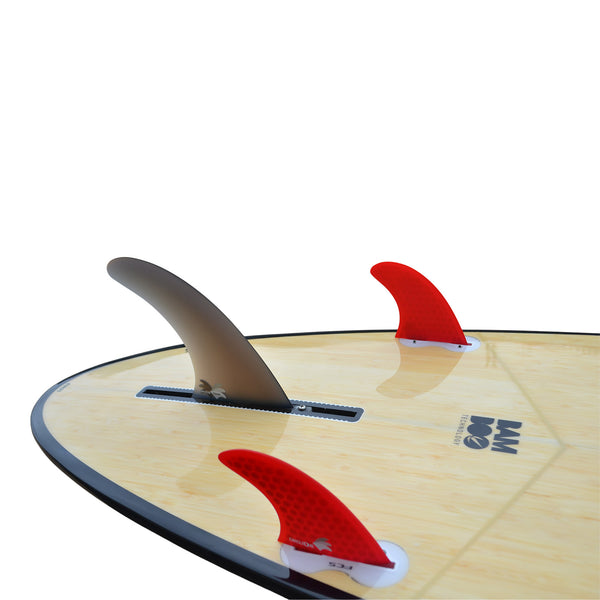 6inch Centre Fin Smokey Fibreglass + 2 Honeycomb side fins (FCS compatible)