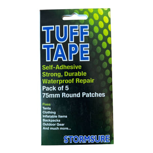Stormsure TUFF TAPE Instant Waterproof Adhesive Repair Patches 75mm Circular - 5 pack