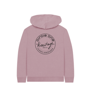 Mauve Printed Kids Hoodie Back