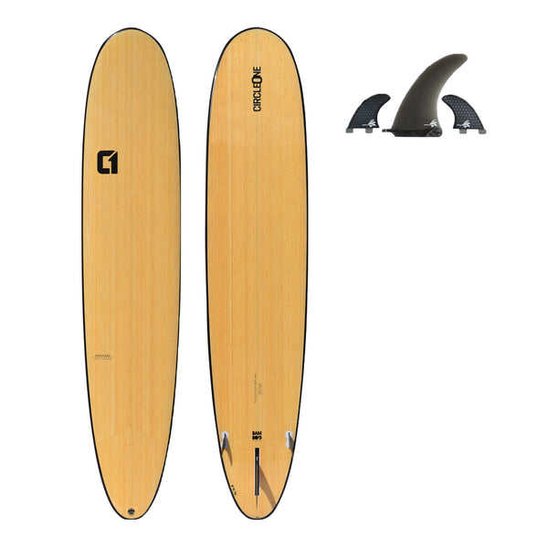 9ft Bamboo Round Pin Tail Longboard Surfboard