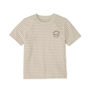 Taupe Stripes Printed T-shirt Front