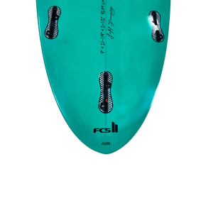Circle One Heritage Round Tail Retro Egg Surfboard 7ft in Bottle Green — tail detail