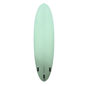 Circle One Heritage Round Tail Retro Egg Surfboard 7ft in Duck Egg — bottom view
