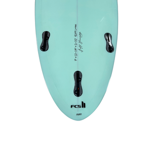 Circle One Heritage Round Tail Retro Egg Surfboard 7ft in Duck Egg— tail detail