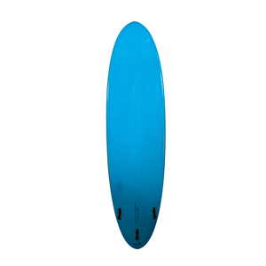 Circle One Heritage Round Tail Retro Egg Surfboard 7ft in Teal Blue— bottom view