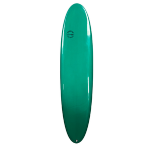 Circle One Heritage Retro Mini Mal Surfboard 7ft6 in Bottle Green — deck view