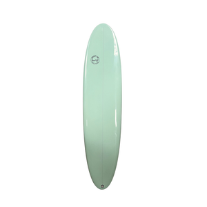 Circle One Heritage Retro Mini Mal Surfboard 7ft6 in Duck Egg — deck view