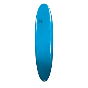 Circle One Heritage Retro Mini Mal Surfboard 7ft6 in Teal Blue— deck view
