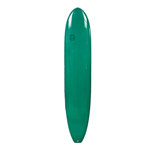 Circle One Heritage Retro Classic Noserider Longboard 9ft6 in Bottle Green — deck view