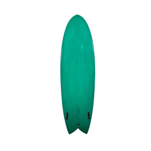 Circle One Heritage Twin Surfboard 5ft 11 in Bottle green — bottom view