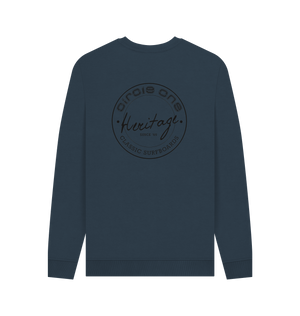 Navy Blue Printed Sweater Back