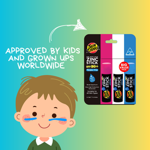 Zinc Sunblock 3-Pack Pink, White & Blue SPF 50+ Colour Zinc Sunscreen Sticks